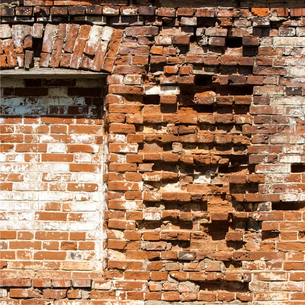 Het Patroon Van Bakstenen Textuur Van Oude Bakstenen Gebouw — Stockfoto