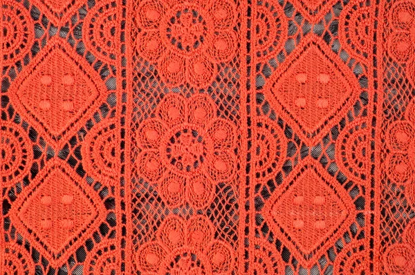 Red lace fabric texture — Stock Photo, Image