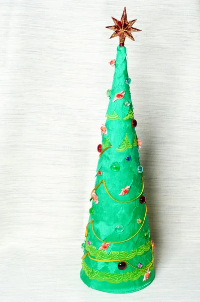 Christmas Tree Made Cloth Photographed Studio — Stock Photo, Image