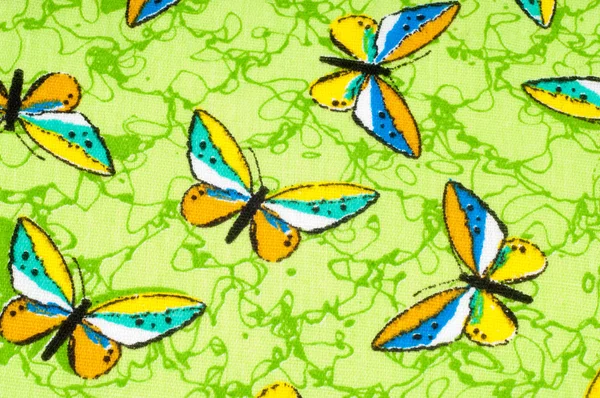 Тканина Зелений Метелик Тканина Текстиль Тканина Тканина Матеріал Текстура Або — стокове фото