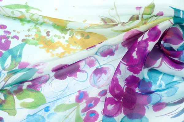 Silk fabric texture. flowers — Stock Photo, Image