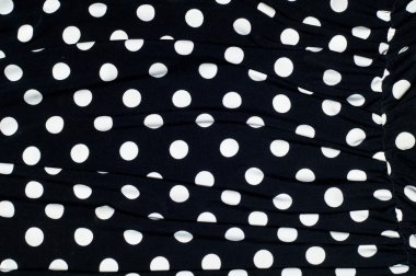 texture of silk fabric. background. white polka dots on a black clipart