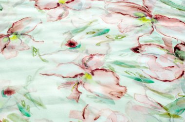 Kumaş ipek doku, soyut çiçek