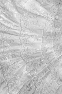 Beyaz pamuklu kumaş, desen ile