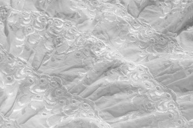 Beyaz pamuklu kumaş, desen ile