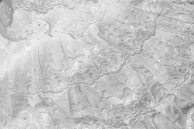 Beyaz pamuklu kumaş, desen ile