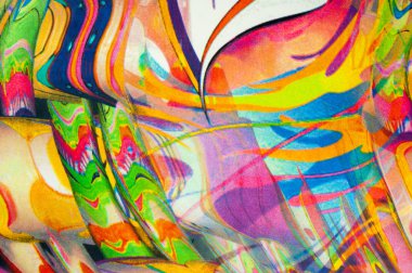 Kumaş renkleri soyutlama, sarı, mavi, mavi, kırmızı çizgiler bir deseni ile. Fotoğraf stüdyosu