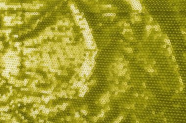 Kumaş dokulu yeşil payetler ve