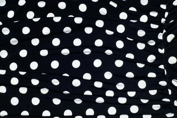 Textura de tela de seda. fondo. lunares blancos sobre un negro — Foto de Stock