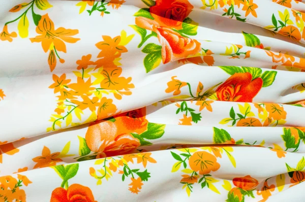 Cotton fabric texture flowers. fabric Baptiste. batiste, cambric — Stock Photo, Image