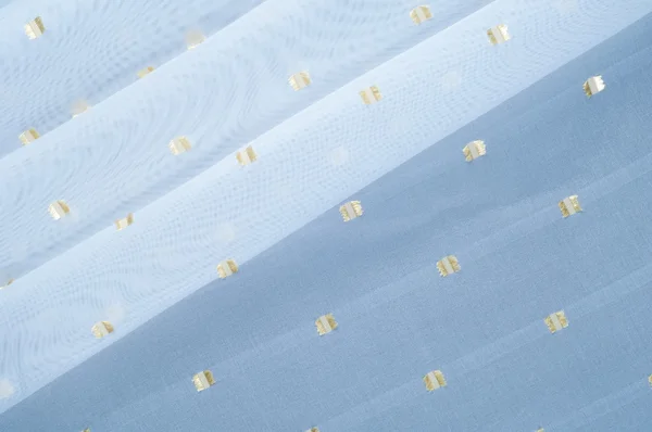 Textura de tecido de seda, branco com detalhes em ouro — Fotografia de Stock