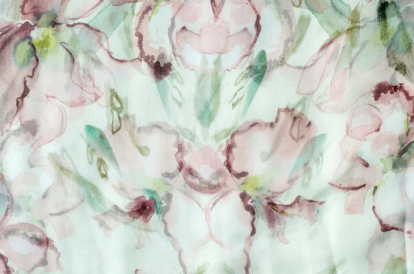 Szövet selyem textúra, absztrakt virágok — Stock Fotó