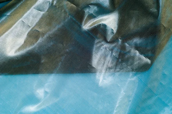 シルク生地のテクスチャです。ブルー スチール。非常に薄く、透明性 — ストック写真