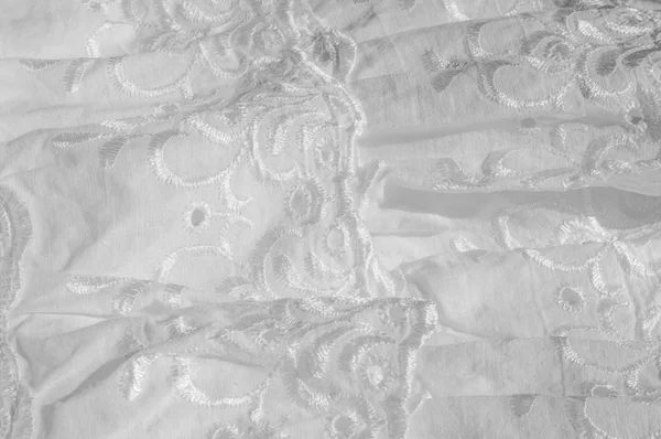 Tissu en coton blanc, avec motifs — Photo
