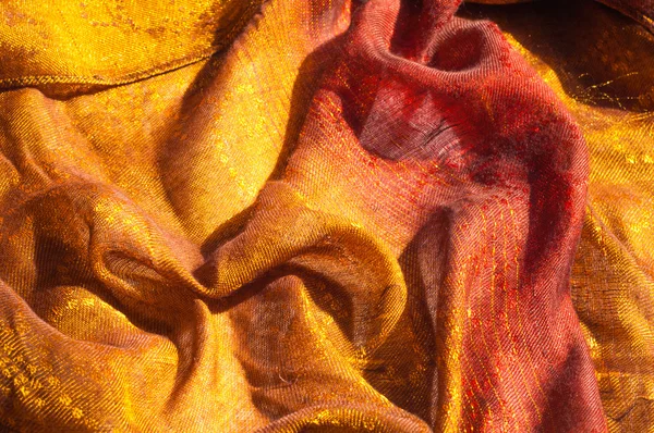 ウール生地黄色赤黄金のテクスチャ — ストック写真