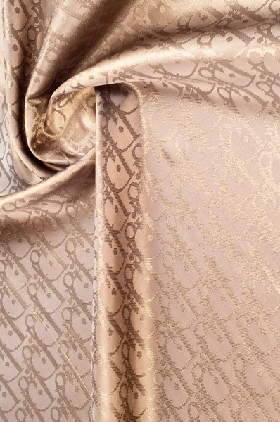 Textura de seda de tecido, marrom — Fotografia de Stock