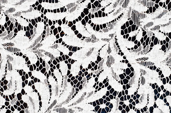 Tessuto in pizzo Texture. pizzo su sfondo bianco studio — Foto Stock