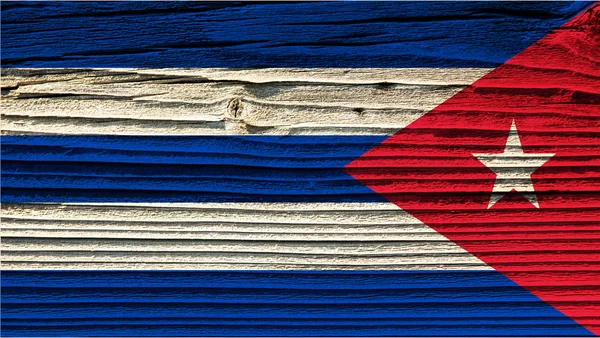 Textura de madera vieja (tabla) .Bandera de Cuba —  Fotos de Stock