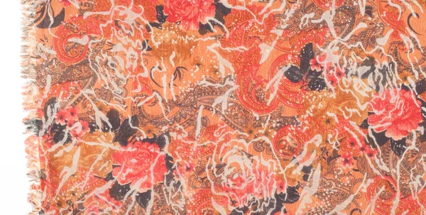 Textura Tela Roja Con Flores Rosas Estudio Fotografía — Foto de Stock
