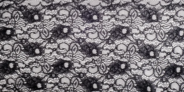 纹理蕾丝面料 在白色背景工作室上的花边 制成的纱或线的薄织物 通常的棉布或丝绸 其中一份由循环 或针织图案中的线程 — 图库照片