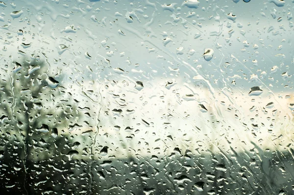 Regentropfen Auf Glas Regentropfen Auf Autoglas — Stockfoto