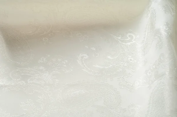 Шелковая ткань текстура, цвет Мятный крем, с рисунками цветов — стоковое фото