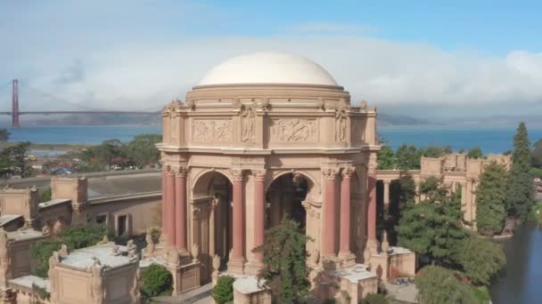 Letecký pohled na Palace of Fine Arts Theater San Francisco, Kalifornie USA — Stock video