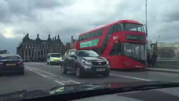 Tid förflutit i London Westminster House of Parliament, Big Ben, Hyde Park, Harrods. Våren 2016. — Stockvideo