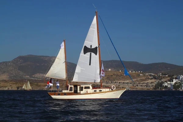 2016年10月18日トルコ ボドルムセーリングカップ ガレット木製帆船 ヨットレース — ストック写真