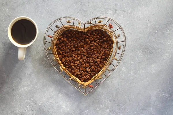 Coffee Heart Shaped Bowl Coffee Cup — Stock Photo, Image