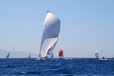 Bodrum, Hindi. 18 Ağustos 2016: Mustafa Koç 'un anısına Bodrum' da Türkiye Denizcilik Federasyonu tarafından yelkencilik yarışları düzenlendi.