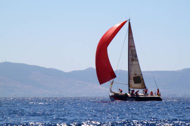 Bodrum, Hindi. 19 Ağustos 2016: Mustafa Koç 'un anısına Bodrum' da Türkiye Denizcilik Federasyonu tarafından yelkencilik yarışları düzenlendi.