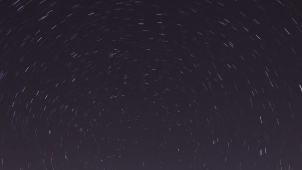 Timelapse Tracce Stelle Movimento Nel Cielo Notturno — Video Stock