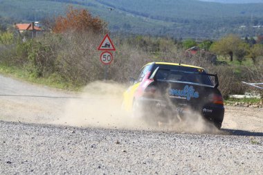 Bodrum, Hindi. 11 Nisan 2021: Türkiye Otomobil Sporları Federasyonu 'nun ilk yarışı Demir Berberoğlu ve Şevki Gokerman Ralli Kupası' nın 