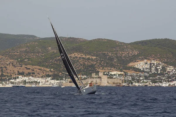 Bodrum Turquie Octobre 2020 Voiliers Naviguant Par Temps Venteux Dans — Photo