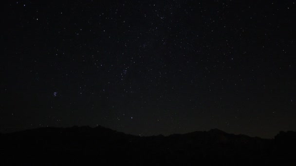 Načasování Pohybujících Hvězdných Drah Noční Obloze Pohled Hvězdy Mléčné Dráhy — Stock video