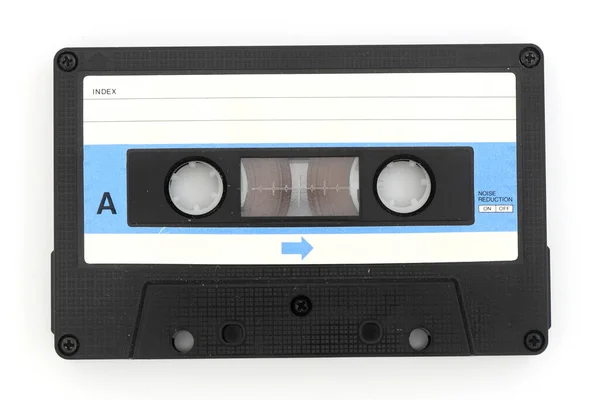 Hvid Retro Audio Tape Isoleret Hvid Baggrund - Stock-foto