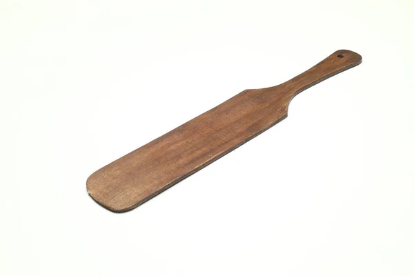 Deska Cięcia Drewna Domowego Gotowania Chleba Izolowane Białym Tle Puste — Zdjęcie stockowe
