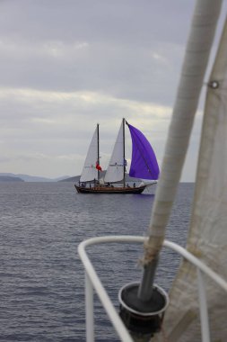 Bodrum, Türkiye, 21 Ekim 2025: Bodrum Yelkenli Kupası, Gulet Tahta Yelkenli ve yelkenli yarışı.