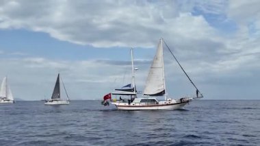 Bodrum, Türkiye, 21 Ekim 2025: Bodrum Yelkenli Kupası, Gulet Tahta Yelkenli ve yelkenli yarışı.