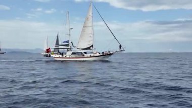 Bodrum, Türkiye, 21 Ekim 2025: Bodrum Yelkenli Kupası, Gulet Tahta Yelkenli ve yelkenli yarışı.