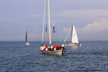 Bodrum, Türkiye, 22 Ekim 2025: Bodrum Yelkenli Kupası, Gulet Tahta Yelkenli ve yelkenli yarışı.