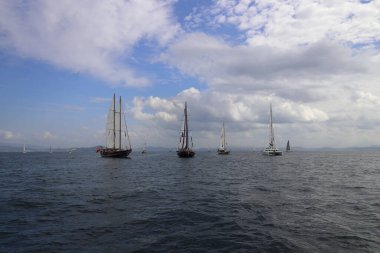 Bodrum, Türkiye, 22 Ekim 2025: Bodrum Yelkenli Kupası, Gulet Tahta Yelkenli ve yelkenli yarışı.