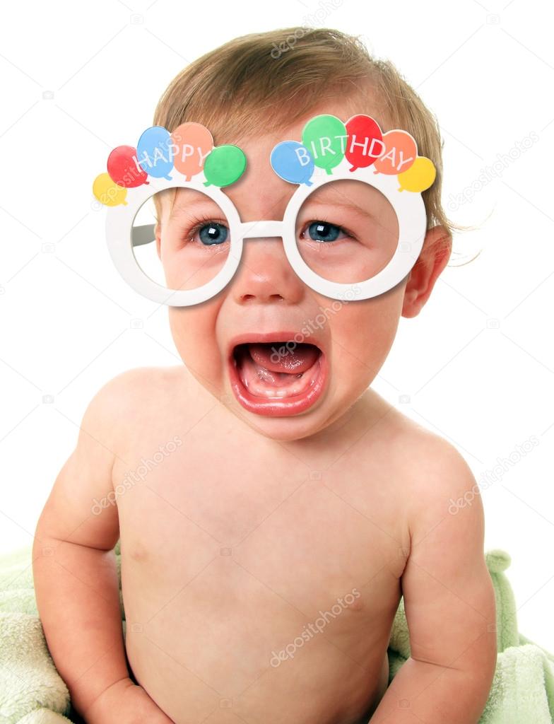 Crying Birthday Baby Stock Photo Hannamariah #121583600
