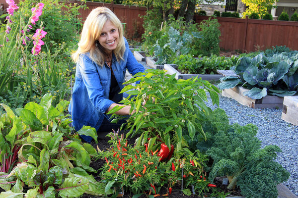 Woman in the vegetable garden