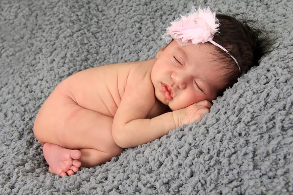 Newborn girl sleeping — Stock Photo, Image