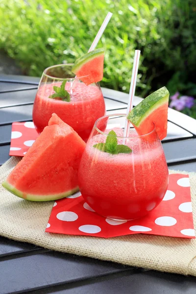 Szalma görögdinnye ital — Stock Fotó
