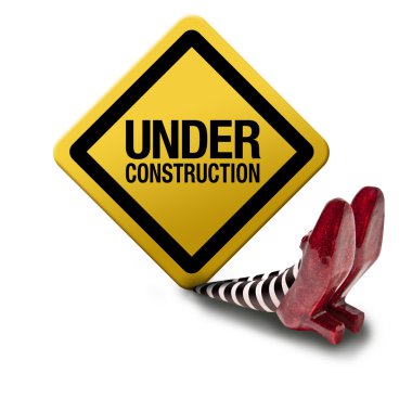 Construction sign fallen on the wicket witch clipart