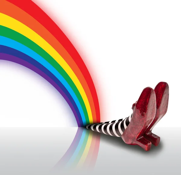 Rainbow padl na branku Witch — Stock fotografie