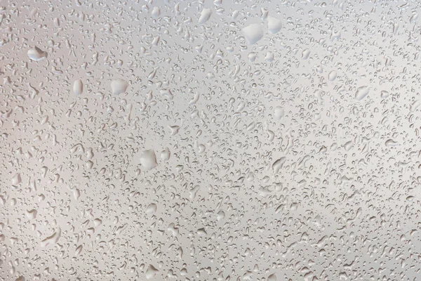 Wassertropfen Auf Glashintergrund Textur Regen Auf Dem Grauen Fenster — Stockfoto